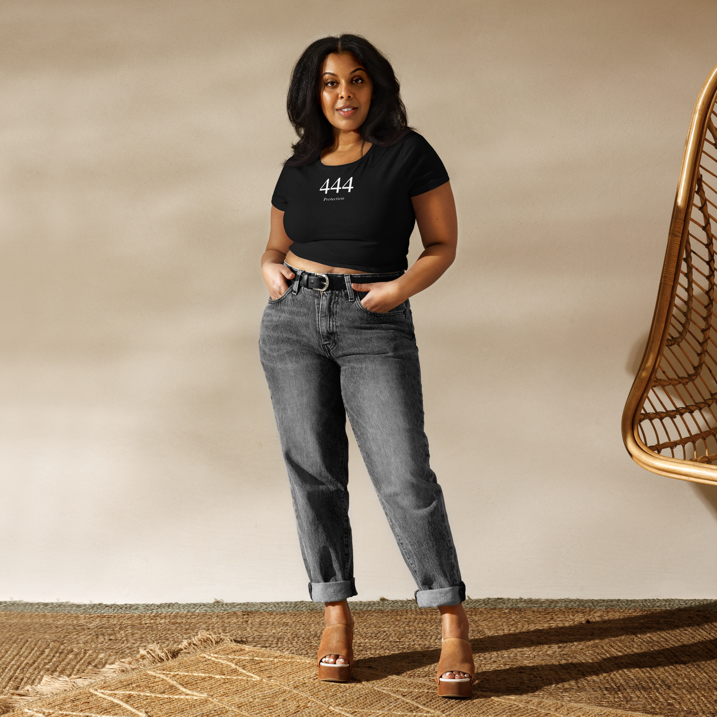 Protection 444 Heaven's Armour Crop Top Tee Black