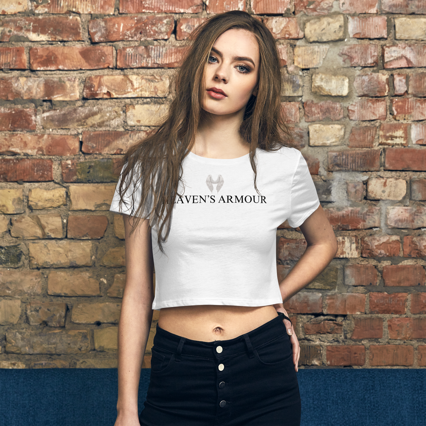Luck 777 Heaven's Armour Crop Top Tee White