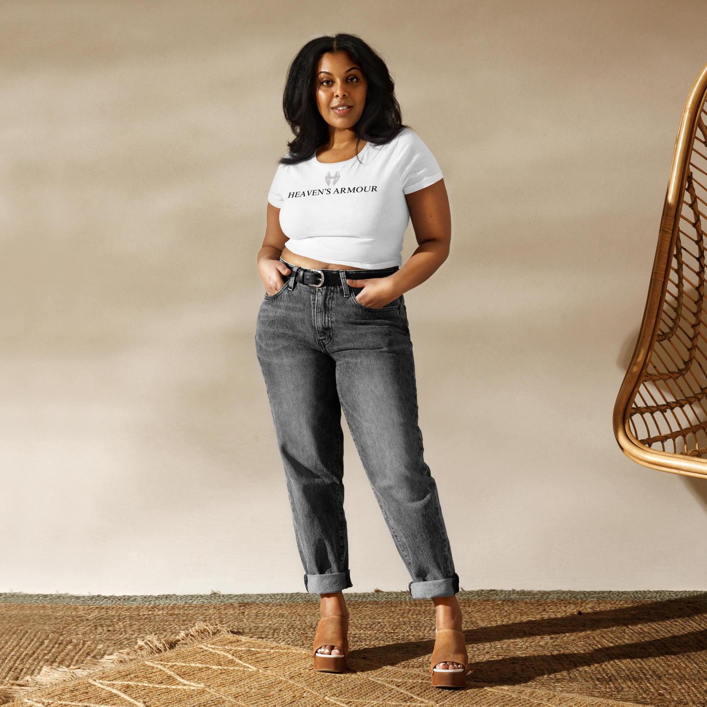 Protection 444 Heaven's Armour Crop Top Tee White